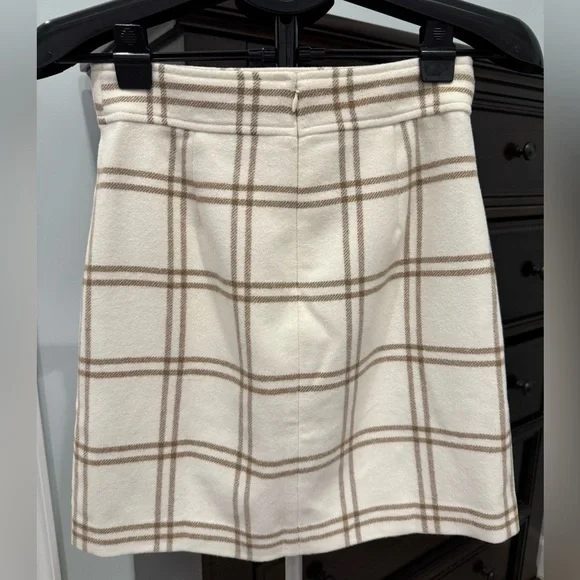 J Crew Factory Plaid wool-blend A-line mini skirt - Picture 4 of 4